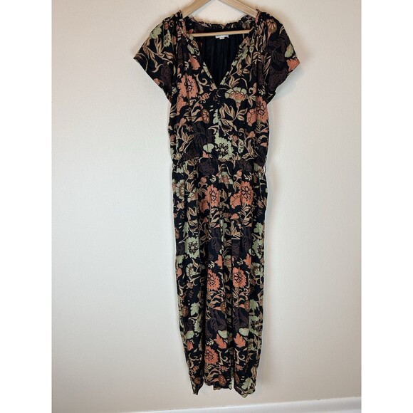 Roller Rabbit M Jumpsuit Romper Floral Ruffle Peasant Boho Garden Party - Picture 1 of 5